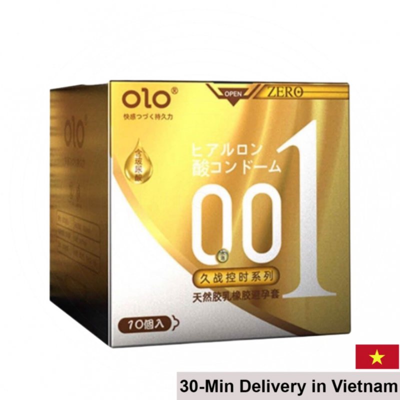 OLO 0.01 Yellow Ultra Thin Ribbed Condom 10 Pack 