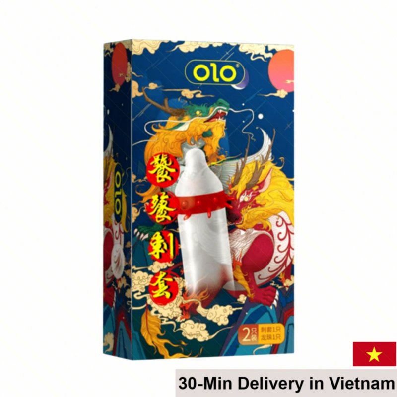 OLO Golden Dragon Condom Textured Spiked Single Pack 