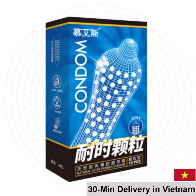 Muaisi Blue Condoms with Micro Dots 10-Pack for Sensation 