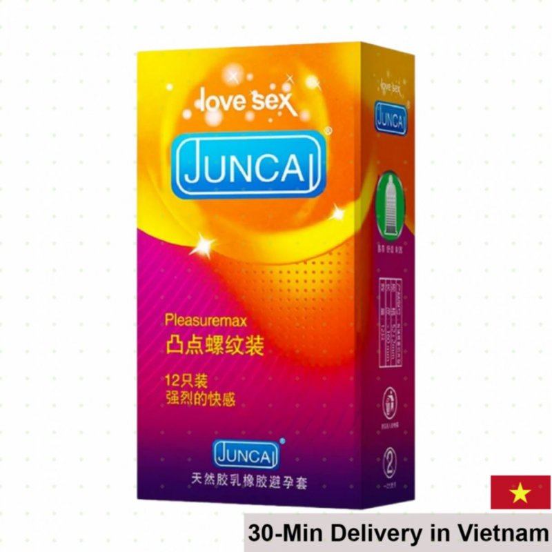 Juncai Pleasuremax Ribbed Dotted Condom Pack Of 12 