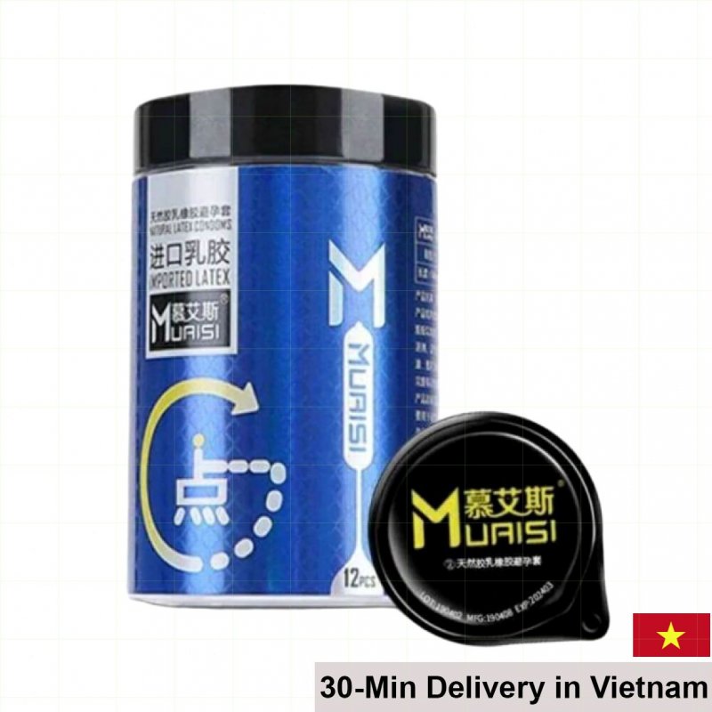 Muaisi Premium Imported Blue Latex Condoms Box of 12 