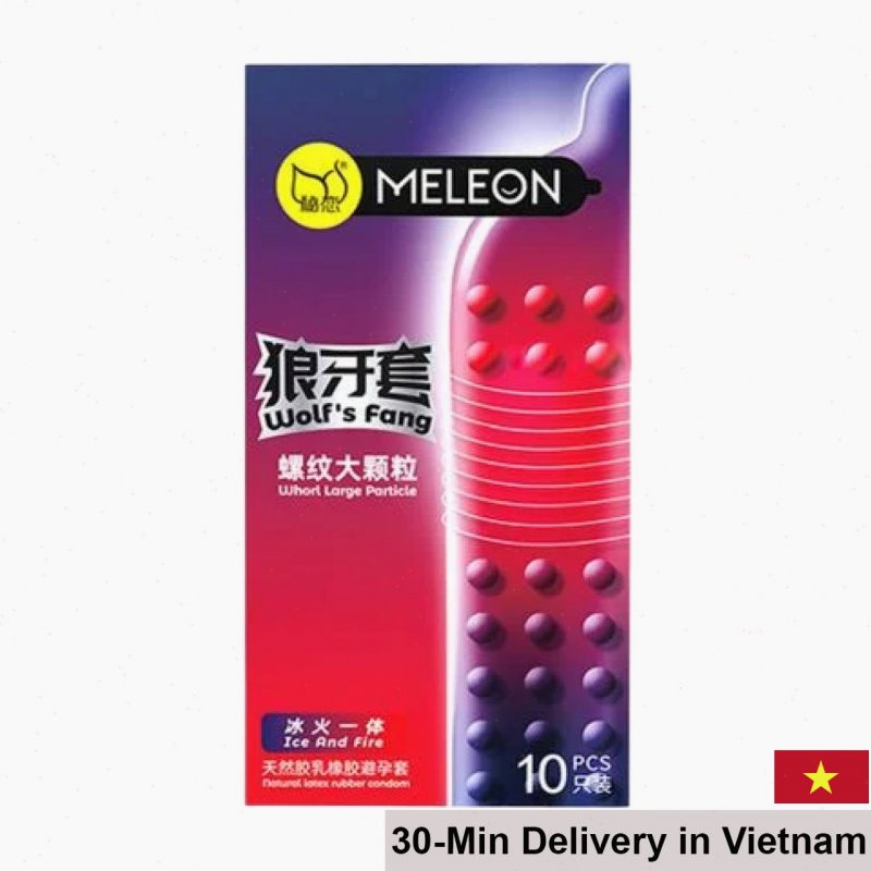 Meleon Wolfs Fang Large Nubs Textured Condoms Box of 10 