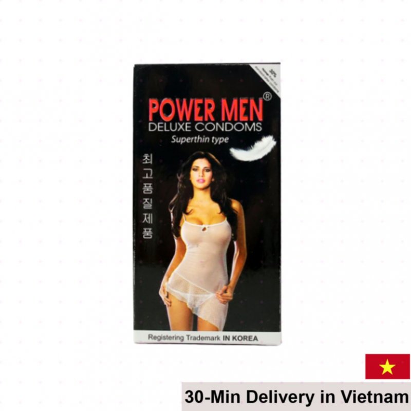 Powermen SuperThin 12 Pack Ultra Thin Natural Rubber Condoms 