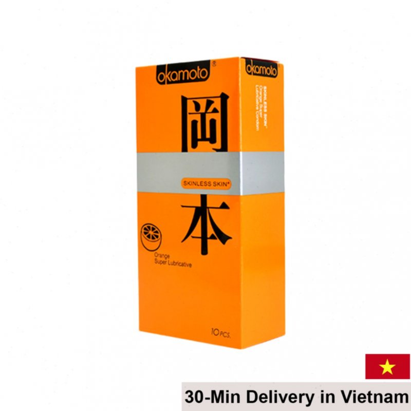 Okamoto Orange Pack of 10 Natural Latex Condoms Citrus Scent 