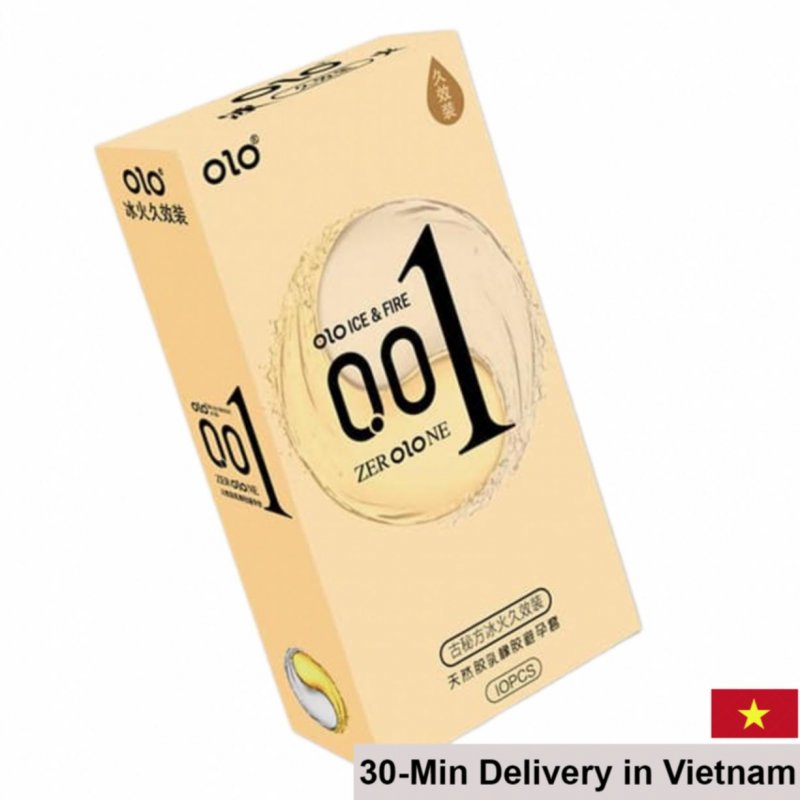 OLO Long Box Ice Fire ultra-thin condom, long lasting, warming effect 