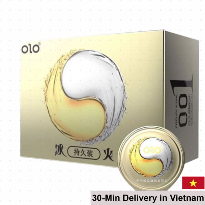 OLO Ice Fire Thin Condoms 10pcs Delaying Lubricated Scented 