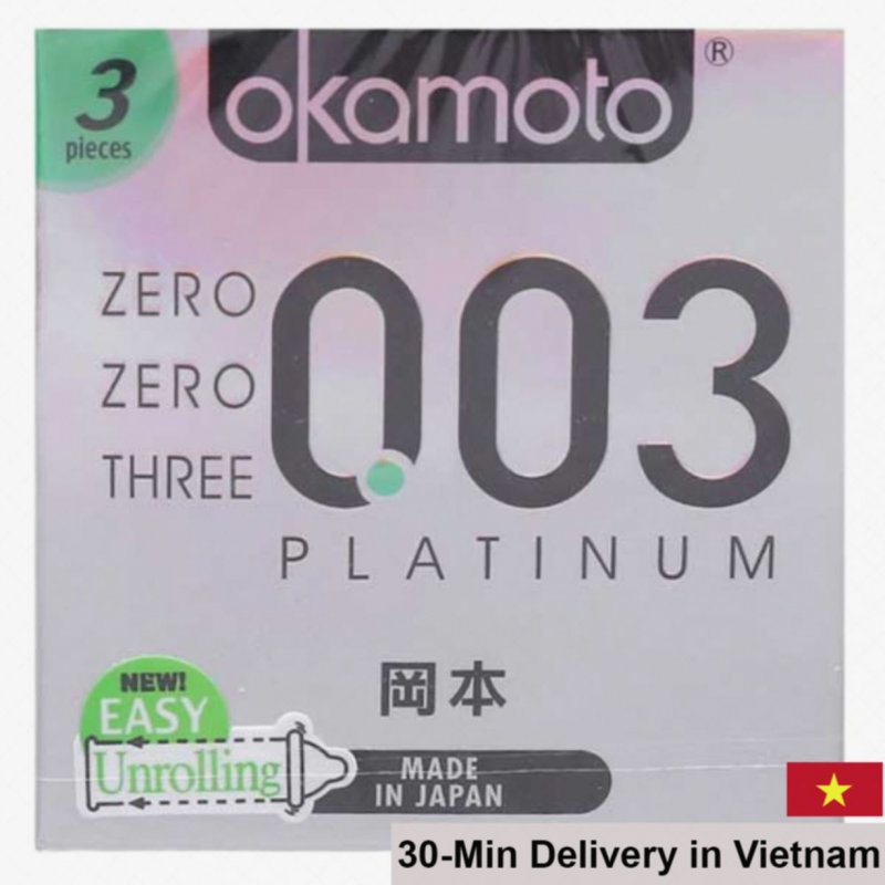 Okamoto 0.03 Platinum Ultra-Thin Condom with Extra Lube Pack 