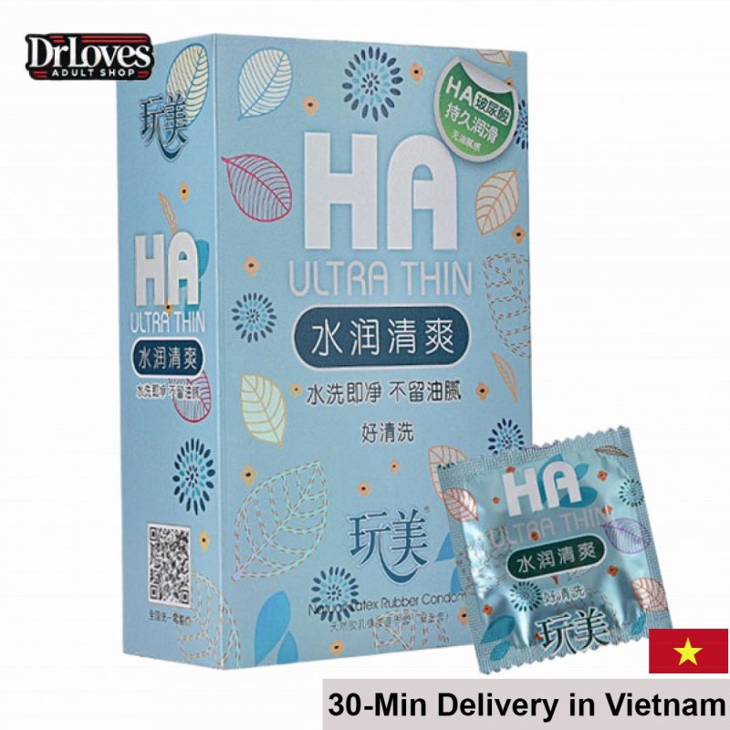 HA Ultra Thin Condom Vanilla Scented Gel 52mm Comfortable 