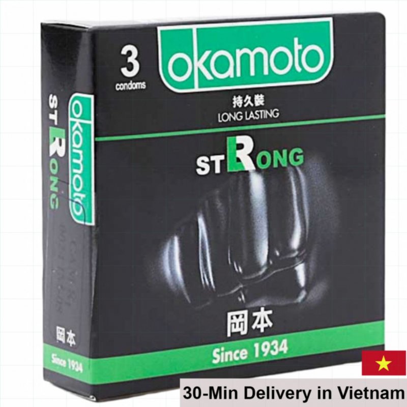 Okamoto Strong Mint Cooling Condoms 3-Pack Japan Quality 