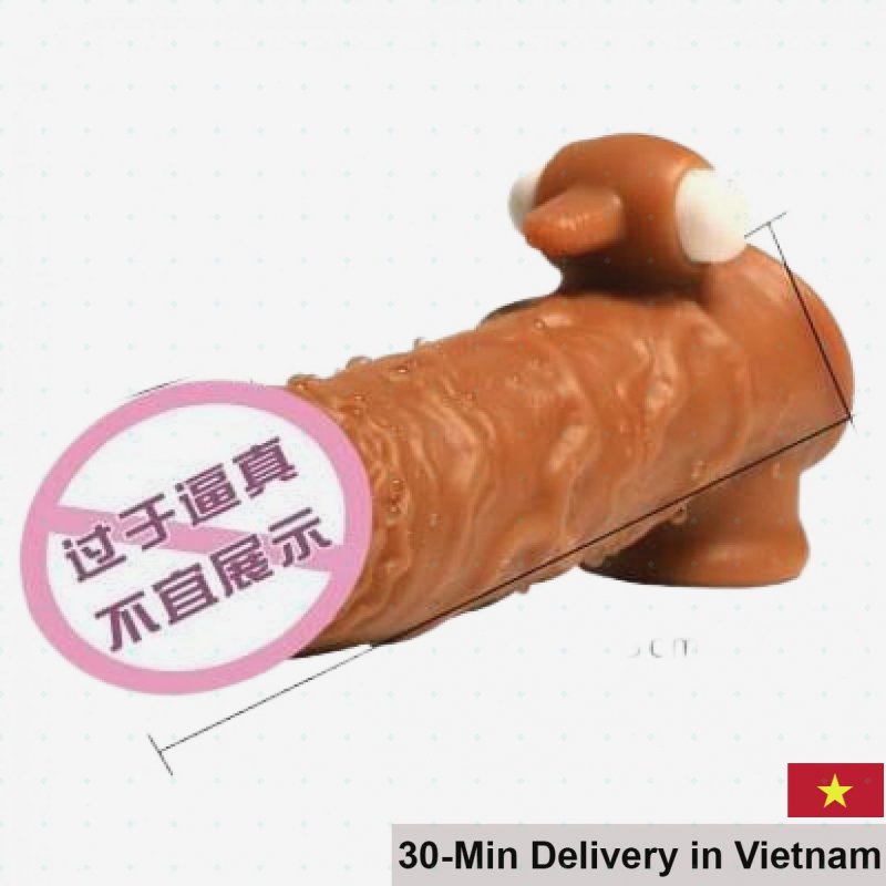 Garrick Flesh Tone Vibrating Realistic Condom Male Toy 