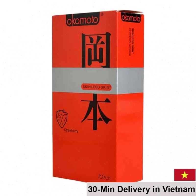 Okamoto Skinless Skin Strawberry Flavored Slim Condom Japanese 