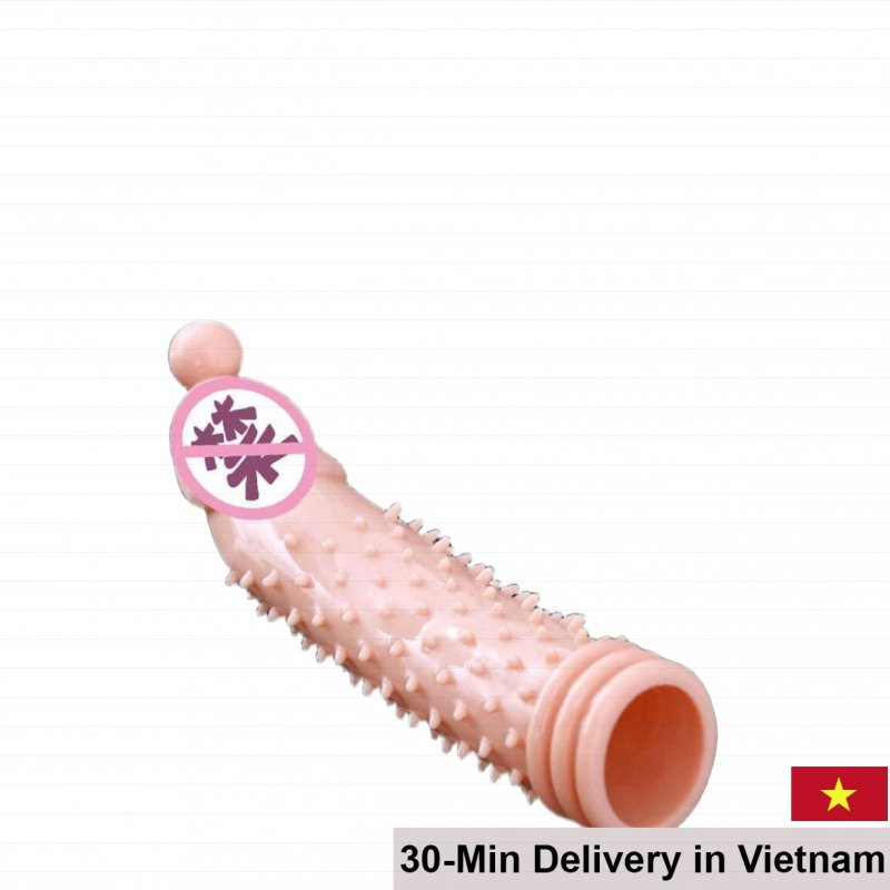 BigBaby Soft Spiked Vibrating Condom Penis Extender 