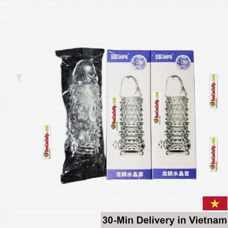 Fish Scale Pattern Stimulating Reusable Silicone Condom 