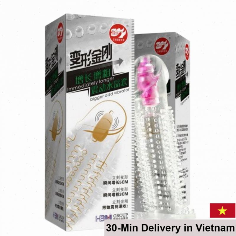 Donzen Textured Vibrating Silicone Condom for Intense Pleasure 