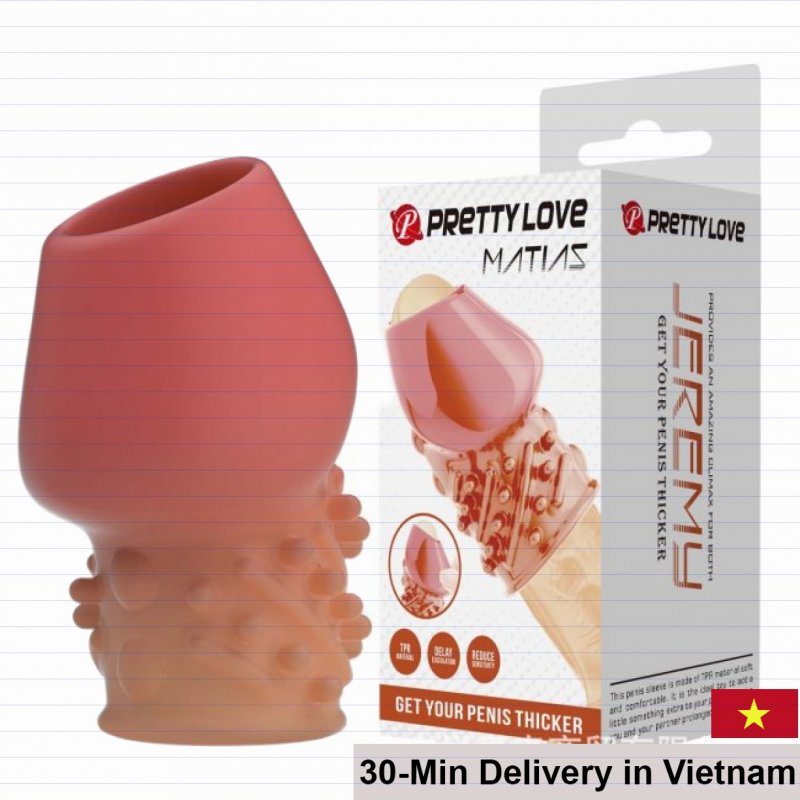 Prettylove BI-026248-2 Open Tip 3D Ribbed Beaded Condom 