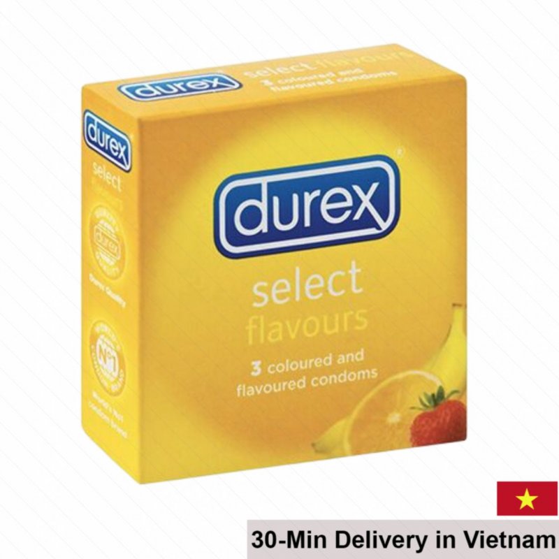Durex Flavours Fruit Scented Condoms Strawberry Orange Banana 