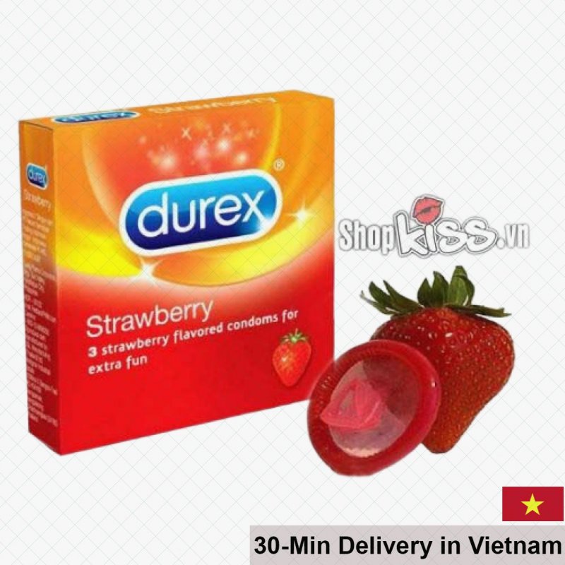 Durex Strawberry Flavored Sweet Scented Condoms 