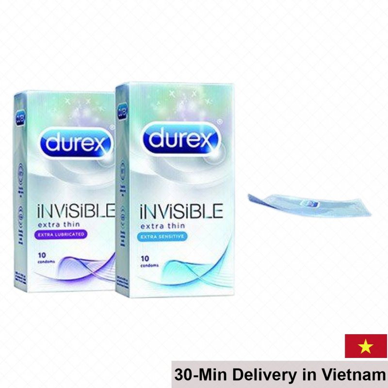 Durex Invisible Extra Thin Lubricated Natural Feel Condoms 