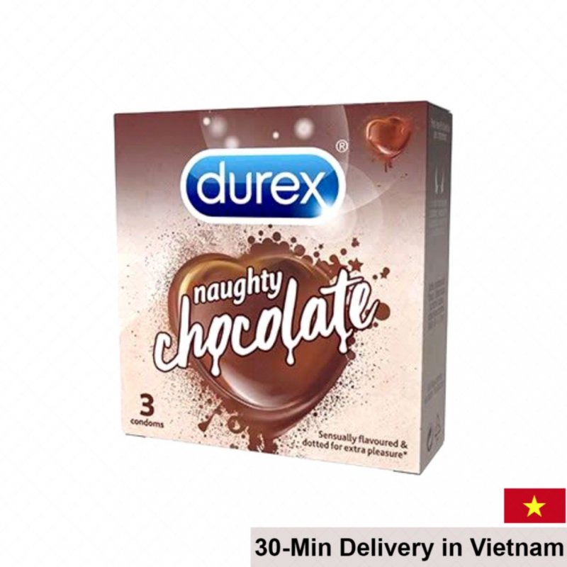 Durex Naughty Chocolate Condoms 3pcs Latex Safe Pleasure 
