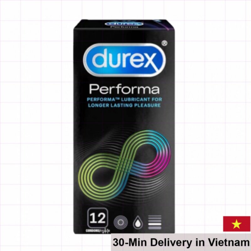 Durex Performa Delay Condoms 12 Pack Long Lasting Sensation 