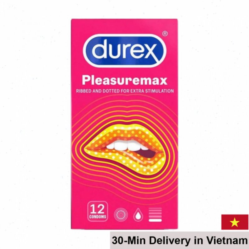 Durex Pleasuremax Large 56mm Ribbed Dotted Condom 12 Box 