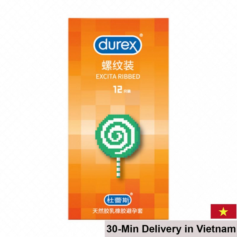 Durex Excita Ribbed Condom 12 Pack Enhanced Sensation 