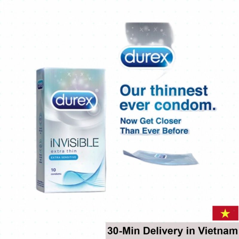 Durex Invisible Extra Thin 10s Ultra-Thin Condom 
