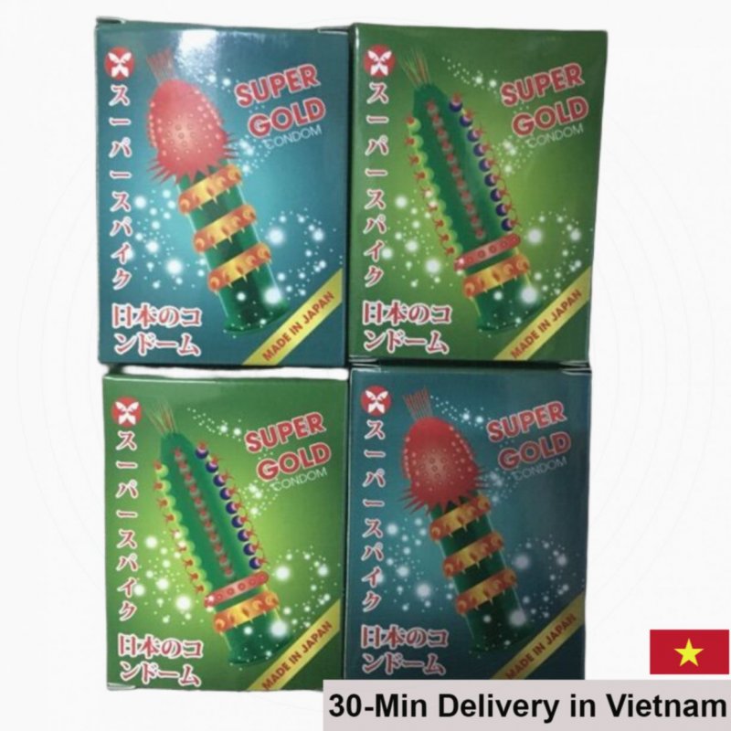 Super Gold Ultra Ribbed Studded Japanese Condoms Box 