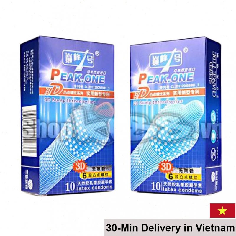 PEAK ONE Ultra Thin 3D Textured Condom Ribbed for Intense Pleasure 