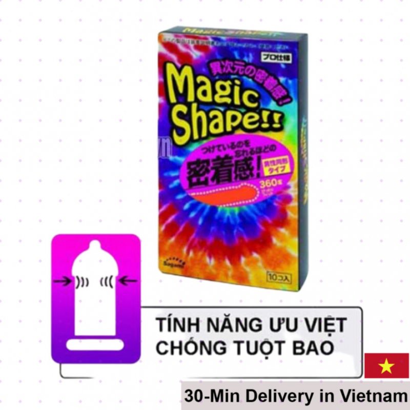 Sagami Magic Shape 3D Ribbed Condom Ultra Thin 49mm 