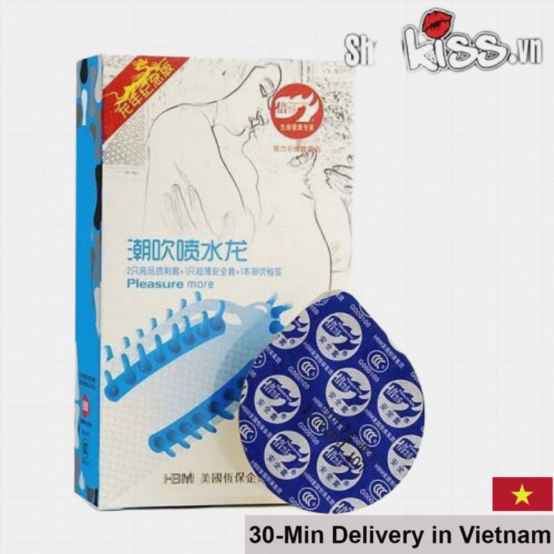 Textured Ribbed Beaded Condom Natural Latex Male Use 