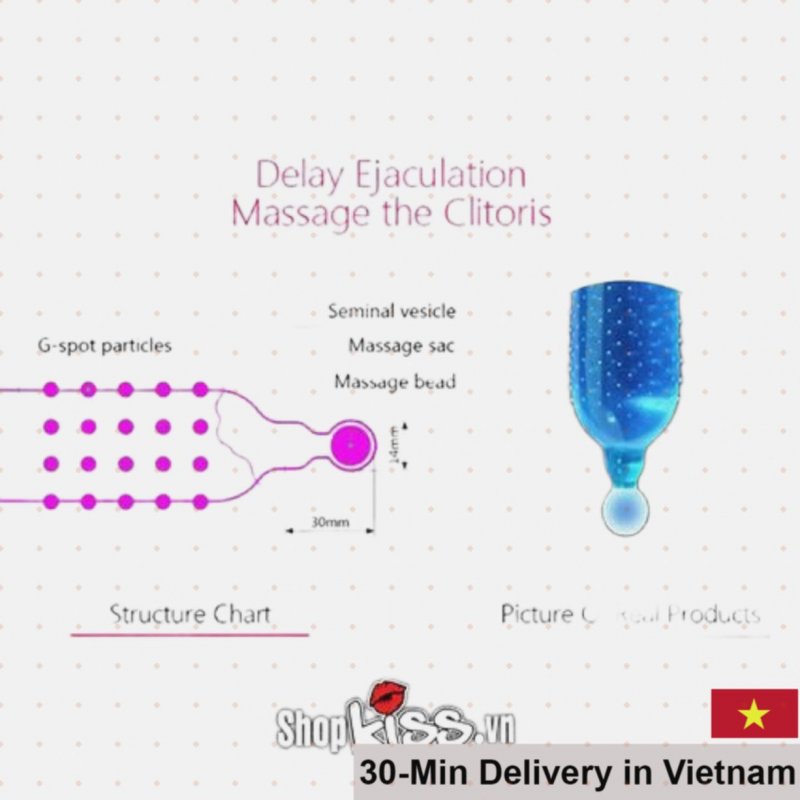 Textured Condom with Large Bead for Ultimate Pleasure 