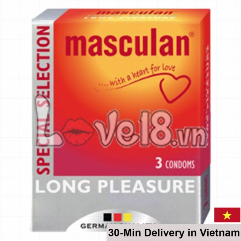 Masculan Prolonging Condoms Pack 3 Long Lasting Delay Ultra Thin 18cm 