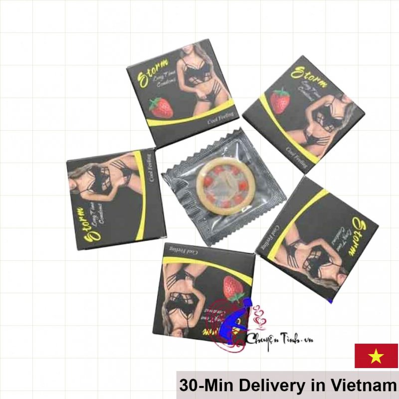 Storm Soft Beaded Condom 7 Beads Natural Latex 