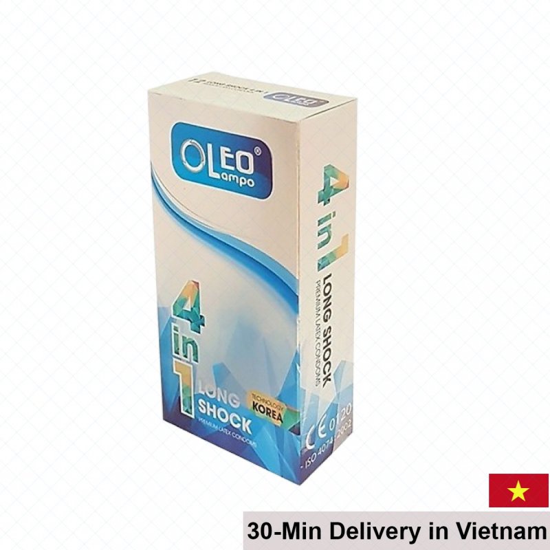 Oleo Lampo 4in1 Ultra-Thin Cooling Textured Condoms 12pcs 