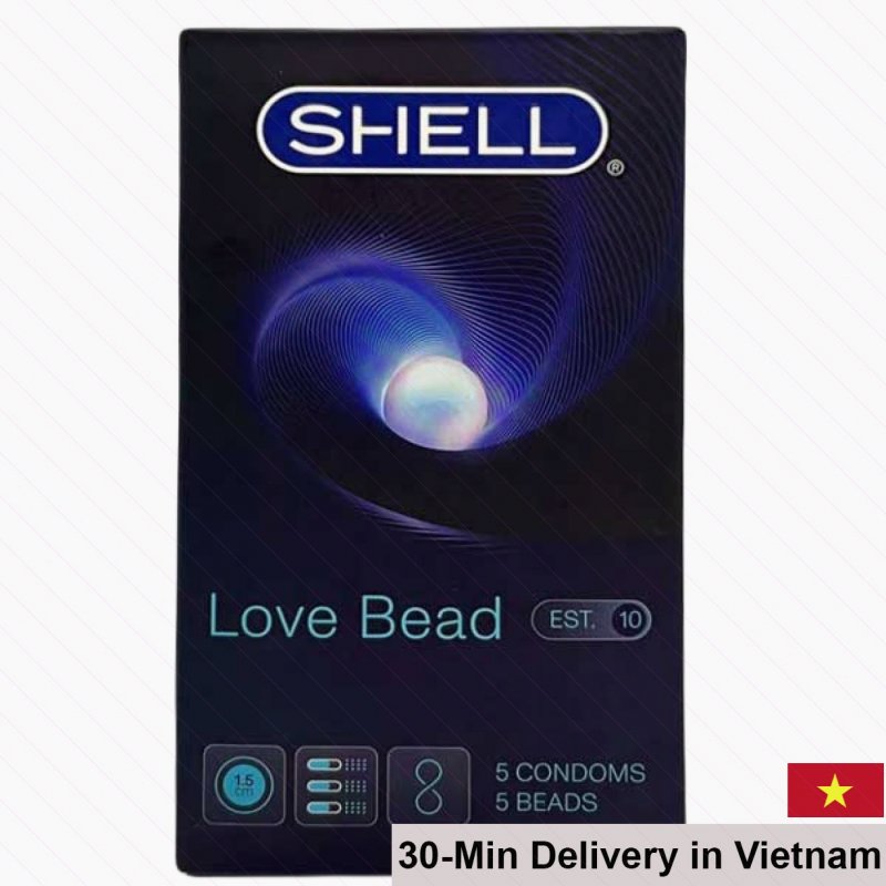 Shell Love Bead Textured Condom Extra 15cm Stimulation 