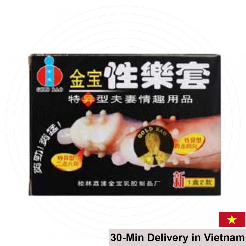 Gold Condom Large Studded Textured Super Thin Box 1 