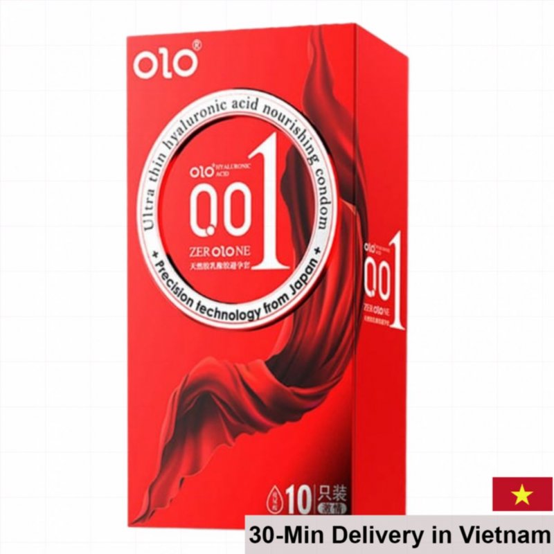 OLO Thin 001 Square Red Textured Ultra-Thin Condom 
