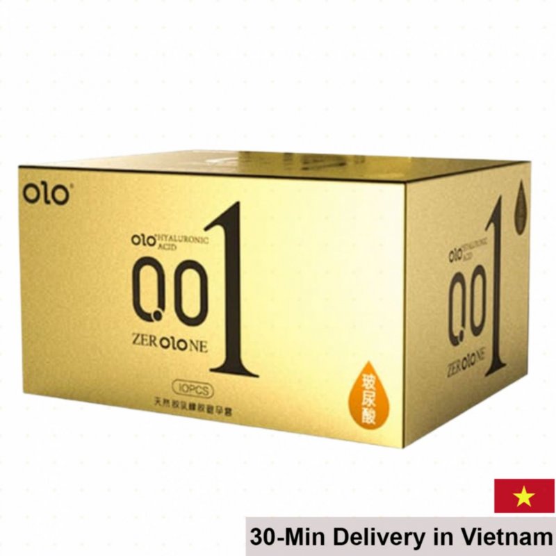 OLO New Three 0.01mm Jelly Gold Ribbed Ultra Thin Condoms 