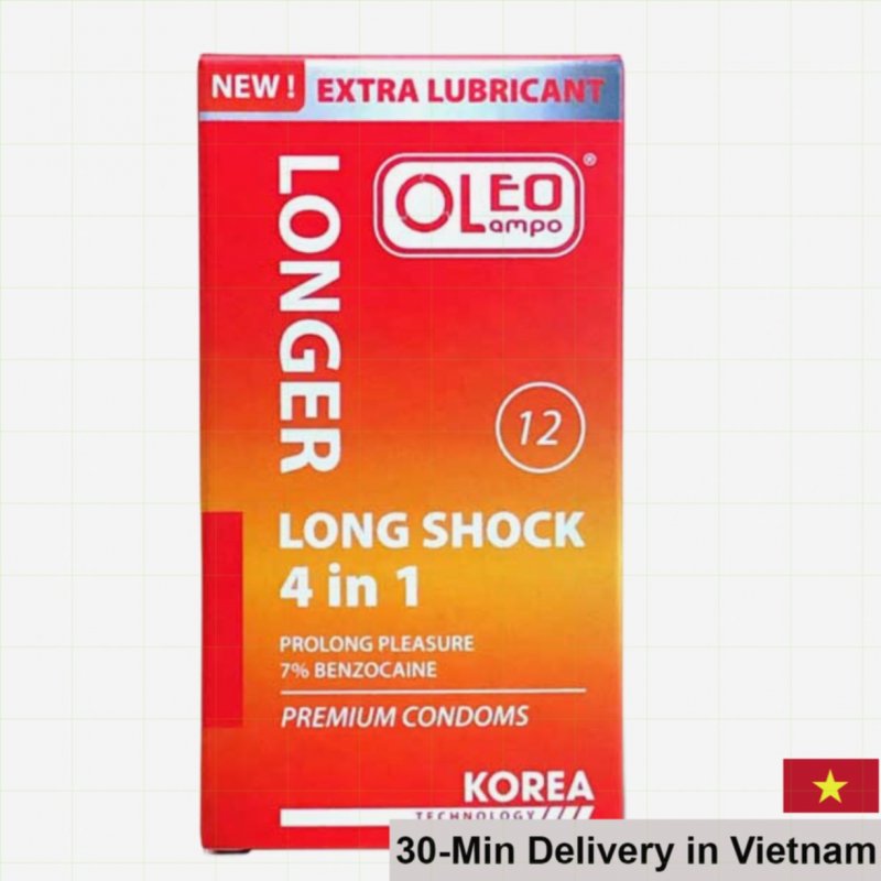 Oleo Lampo Long Shock 4in1 Condom – Ribbed, Nubs & Delay 