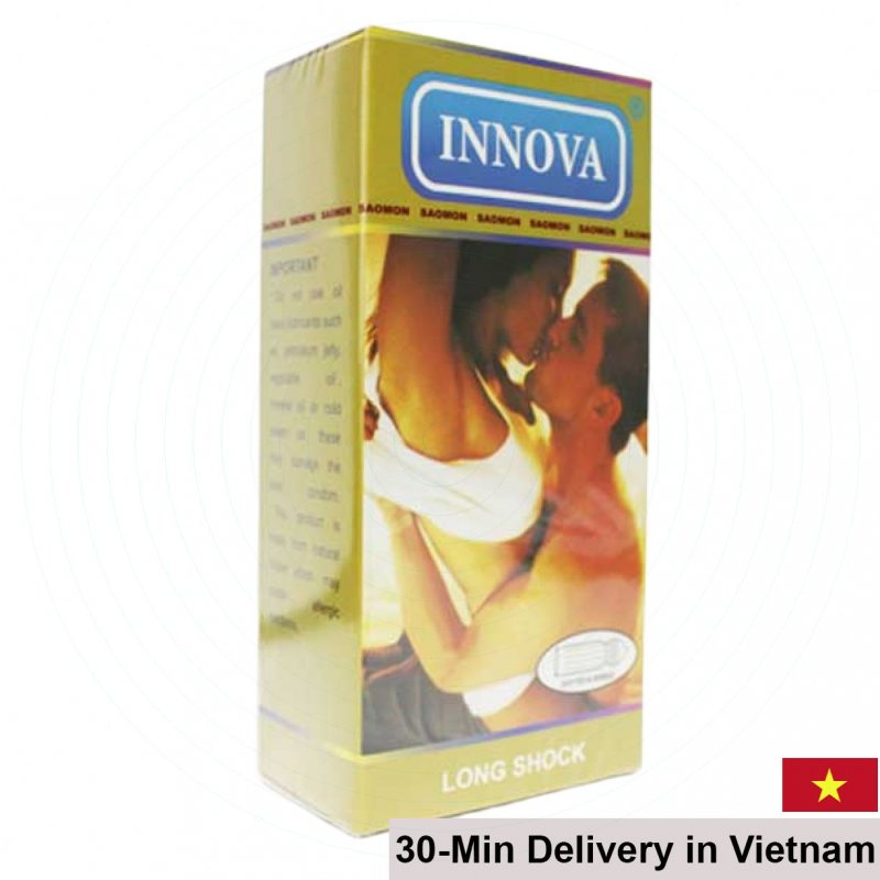 Innova Yellow Ribbed Delay Condoms Increase Duration & Sensation 