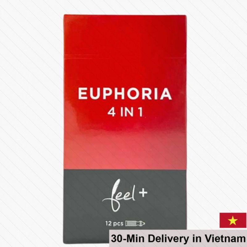 Feel Euphoria 4-in-1 Strawberry Scented Ribbed Condoms 