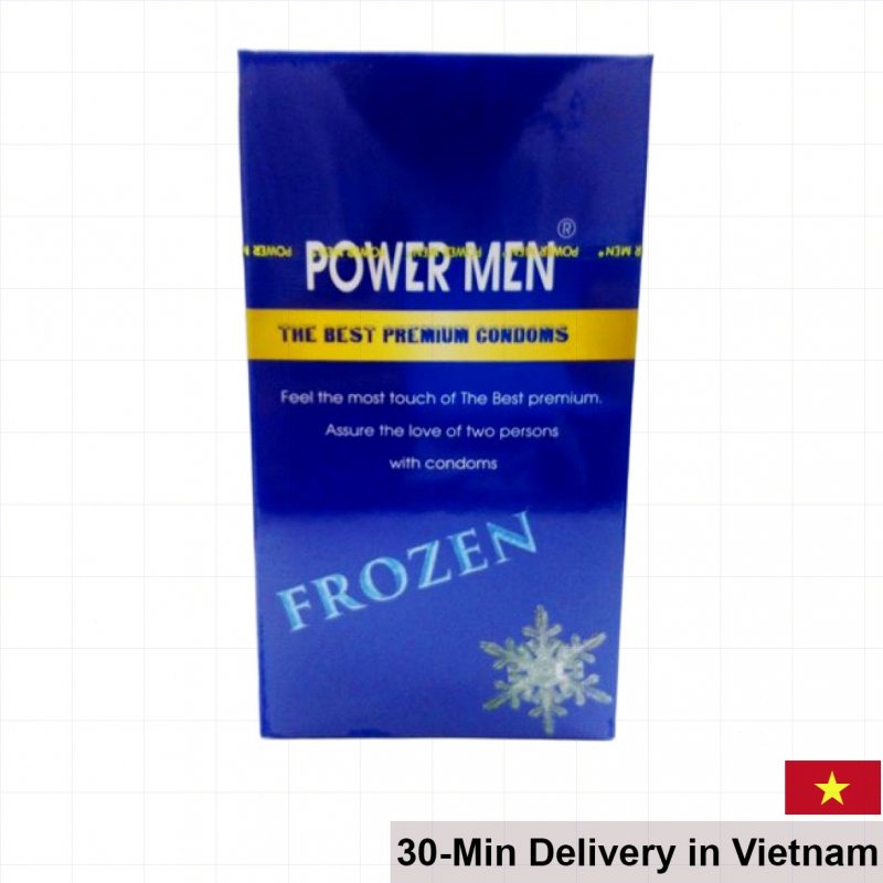 Power Men Frozen Mint Scented Ribbed Condoms High Lubrication 