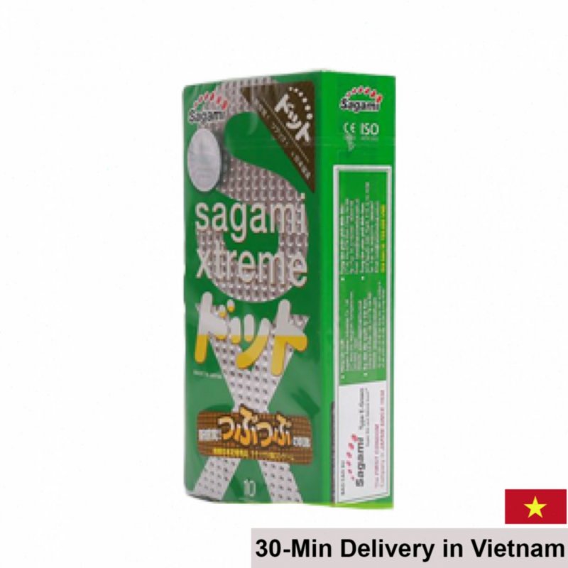 Sagami Xtreme Green Textured Condom for Heightened Sensation 