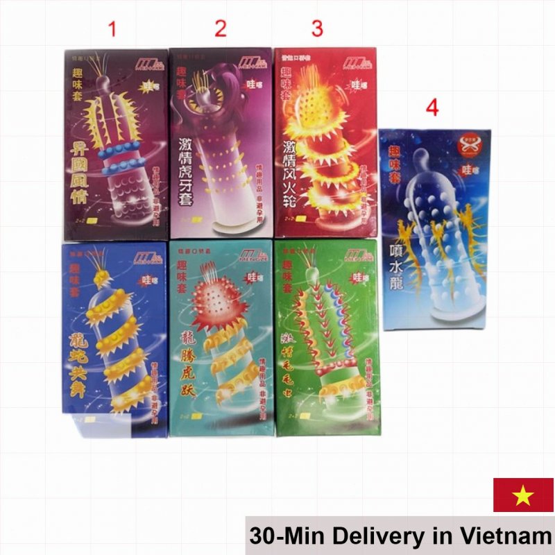 Super Gold Ribbed Spiked Condom New Sensation Intense Pleasure 