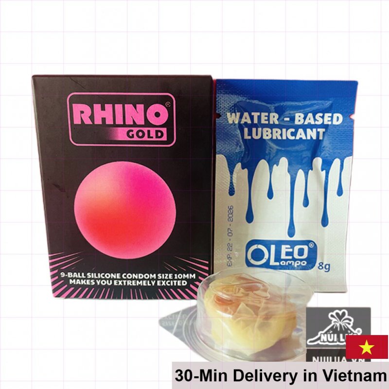 Rhino Gold Large Beaded Condom Intense Pleasure 