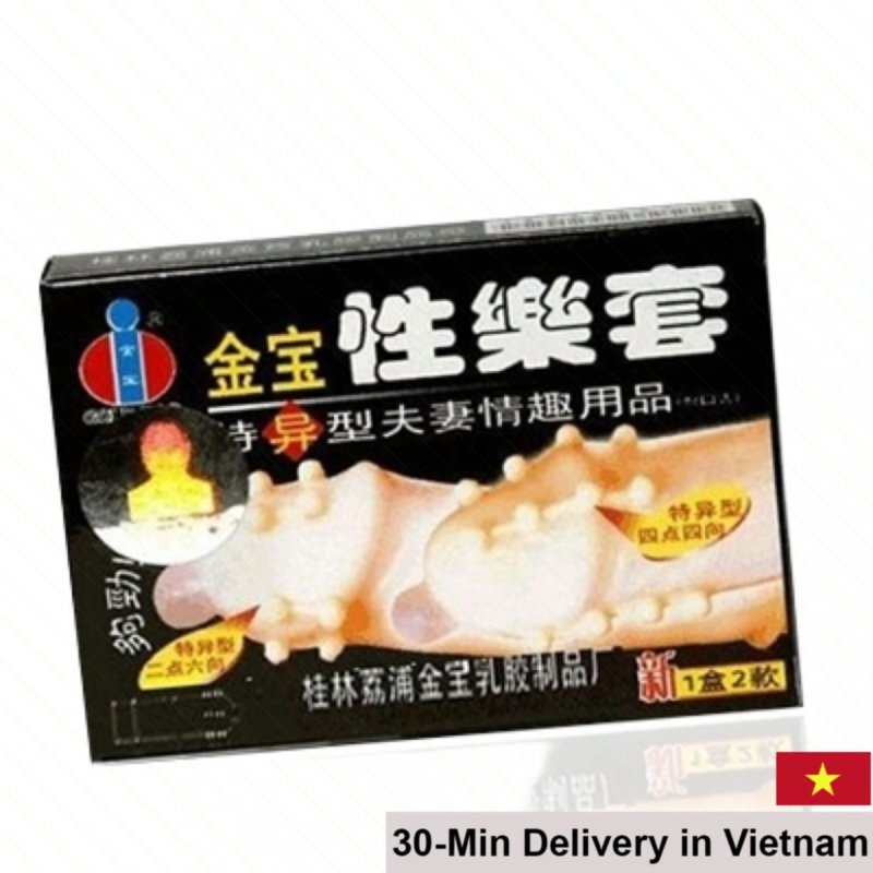 Gold Beaded Condom Extra Stimulation Protection 