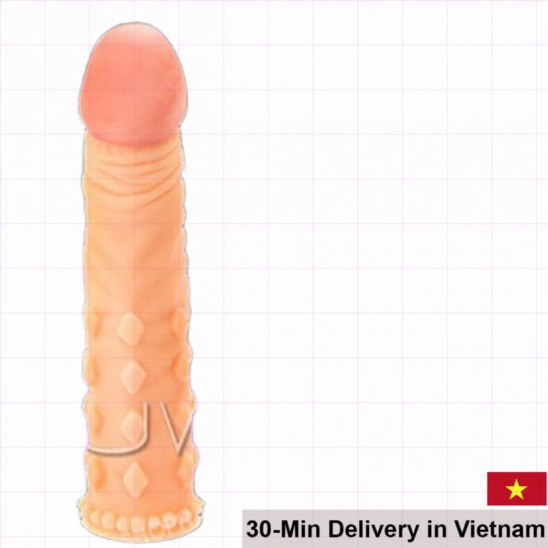USA Imported 5cm Ribbed Soft Realistic Penis Extender Sleeve 