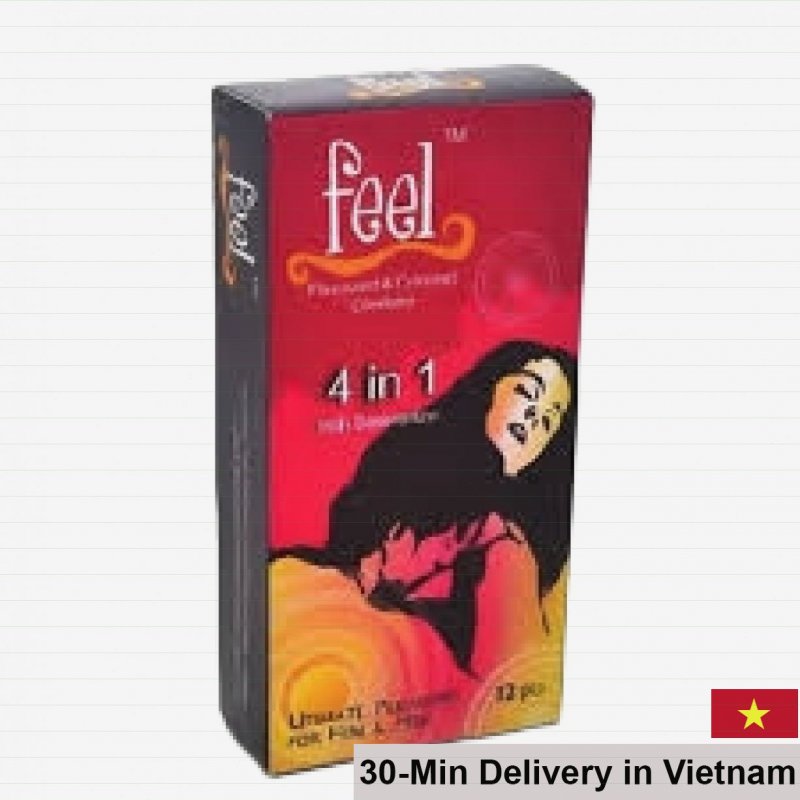 Feel 4-in-1 Condom Ribbed Textured Performance 