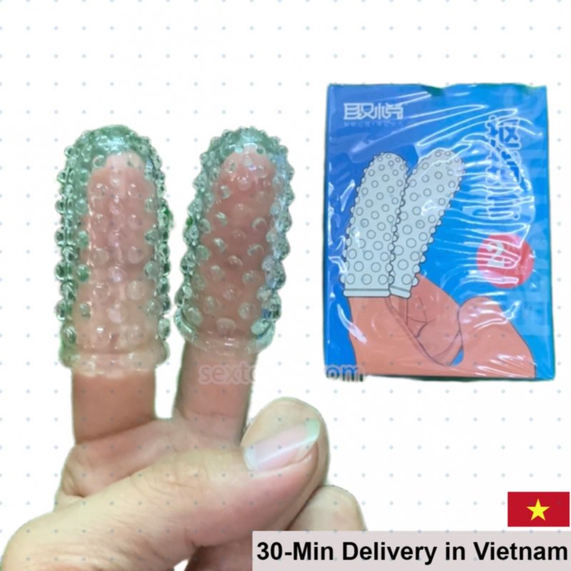 Aichao Double Finger Ribbed Silicone Enhancer White 